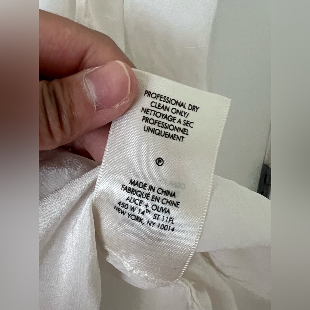 Alice+Olivia Tie Neck Long Sleeve Silk Top - Picture 5 of 5